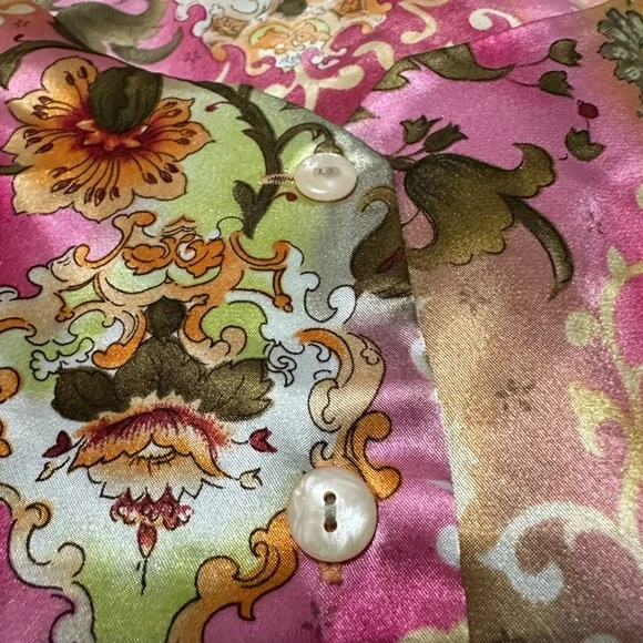 VICTORIAS SECRET 2PC FLORAL NIGHT SET SHORTS/ TANK L - Picture 2 of 7